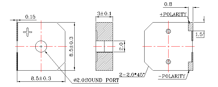 無源蜂鳴器SMD-085030H